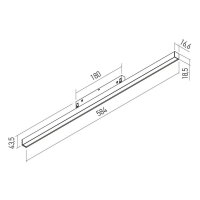 XNET LINEAR LIGHT FITTING DALI 14.3W 48V