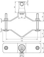 Třmen na trubku D 70-90mm nerez s objímkou odlitek Zn, D 16mm pro DEHNiso 106353