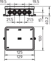 OBO A 18 Odbočné krabice bez svorkovnice 125x100x38 světle šedá Polyetylén PE