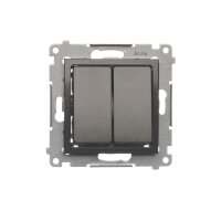 Dvojitý třípolohový žaluziový spínač (1-0-2) 10A 250V, antracit mat