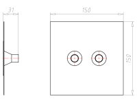 Těsnící manžeta Vlies-Butyl 150x150x30mm pro 2ks vedení d15-22mm KAISER 9089-55
