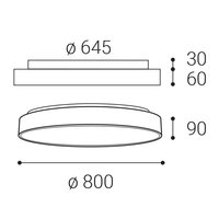 Stropní svítidlo LED2 RINGO II 80 P/N, W DALI/PUSH 80+12W 2700K/3000K/4000K bílá