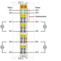 4kanálový binární vstup AC/DC 24V 20 ms světle šedá WAGO 750-415