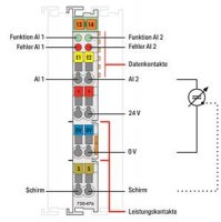 2kanálový analogový vstup DC 10V asymetrický vstup Wago 750-476