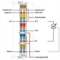 2kanálový analogový vstup DC 10V asymetrický vstup Wago 750-476