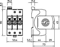 OBO V20-2+NPE+FS-280 Svodič přepětí typ 2 2P+NPE 40kA(8/20),DS 280V