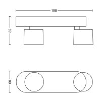 STAR bar/tube černá 2x4.5W SELV Dim PHILIPS 871951443539100