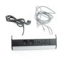 Rohová zásuvková lišta 2x 230V + 2x USB + 2x RJ45 FK TECHNICS 4739388