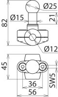 Kulový bod D 25 mm objímka A pro kulatý vodič 12 mm DEHN 725012