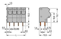 Svorka na desky plošných spojů 2,5mm2 5/5,08 mm šedá 4pól. WAGO 254-454