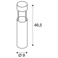 SLOTS 45 venkovní stojací lampa LED 3000K antracit d/V 9/46,5 cm 4,5 W
