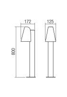 Sloupkové svítidlo ALVAR ST GU10 1X35W IP44 DB REDO 9532