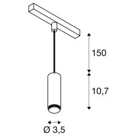 LALU závěsné svítidlo 48 V Led Base mix & match 150 cm 8W 3000K DALI bílá