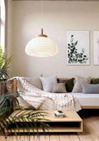Závěsné svítidlo SUMMERHILL d550 bílá/dřevo/papír 1X40W IP20 EGLO 44065