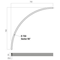 XNET SURFACE CURVED PROFILE 90dgr OPENIN