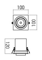 XSLIDE REC. FITTING 1x12W 220-240V AC 30