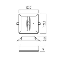 XARROW SQ. SURF. EMERGENCY LIGHT 3.5W 3h