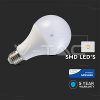 A80-E27-20W-Plastic Bulb- LED by samsung-4000K 5 years warranty, VT-233 SKU238