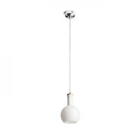PULIRE RD závěsná opálové sklo/dřevo/chrom 230V E14 28W RENDL R12664