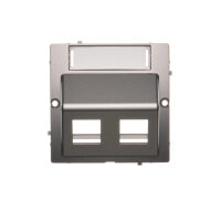 Kryt zásuvky komunikační (pro prvky Keystone), šikmé dvojité, Inox BMGKS2P/21