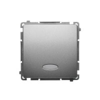 Spínač jednopólový, s orientačním LED podsvětlením, řazení 1S, 10AX, 250V~ Satén