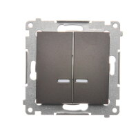 Spínač sériový IP44, s orientačním LED, 5So, 16AX 250V, hnědá matná metalizované