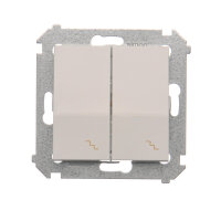 Přepínač dvojitý střídavý, řazení 6+6, 10AX, 250V~ bílá DW6/2.01/11