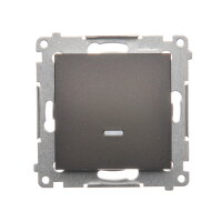 Spínač jednopólový, s orientačním LED, řazení 1So, 10AX, 250V, hnědá matná