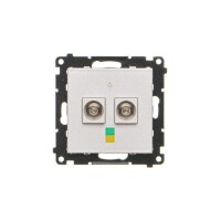 Zásuvka ekvipotenciální, 2 násobná (přístroj s krytem) hliníková matná