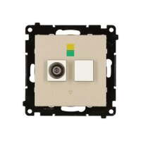 Zásuvka ekvipotenciální, 1 násobná (přístroj s krytem) champagne matná