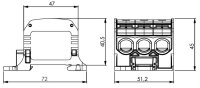 Svorka univerzální RKA 50 1/6 L S 150A 1P 6x vstup AL/CU černá DIN/panel 1006028