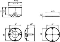 OBO HV 70 D Propojovací krabice Dutá stěna O74mm H50mm oranžová Polypropylén PP
