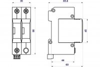 Svodič rázového přepětí HSA-320/1+1 M S SPD typ 2+3 HAKEL 27525