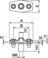 OBO ASG 732 6 A4 Distanční příchytka s připojovacím závitem M6 5-6mm Nerez