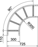 OBO LB 90 630 R3 A2 Oblouk 90° pro kabelový žebřík 60x300 Nerez 1.4307 A2 1.4301