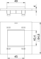 OBO T8NL P45 9011 Krycí deska 1nás. Modul 45 pro T4L/T8NL grafitově černá