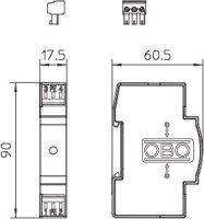 OBO VF24-AC/DC-FS Svodič přepětí, typ 3, 2P,pro MaR,DS, 24V AC