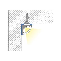 Rohový hliníkový profil černý RB, 8x8mm, včetně mléčného difuzoru, 1m