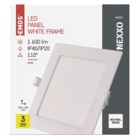 LED vestavné svítidlo NEXXO, čtvercové, bílé, 18W, neutrální bílá EMOS ZD2145