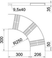OBO SLZB L 90 200 A2 Oblouk 90° pro kabelový žebřík SL B206mm Nerez
