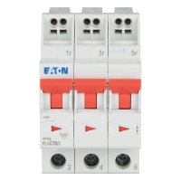 PLI-C10/3 Jistič PLI (bezšroubové svorky nahoře) char C 3-pólový 10kA 10A 101319