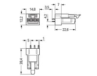Zásuvka na desky plošných spojů rovné provedení 3pól. bílá WAGO 890-823