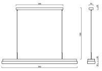 Závěsné svítidlo MATAR LE5 19W IP40 3K DALI PC bílá OSMONT MAT60081
