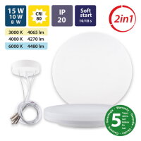 LED závěsné svítidlo Casablanca 36 36W 3CCT (3/4/6K) s přepínáním výkonu bílá