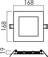 XFLAT REC. SQ. PANEL 15W 220-240V AC 400