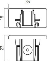 MINITRACK 1c END CAP BK