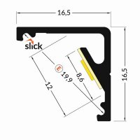 FKU66-2M-EL AL profil FKU66 E pro LED, bez plexi, 2m, elox FK TECHNICS 4738774