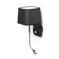 PERTH nástěnná černá/černá chrom 230V E14 LED 15+3W 30° 3000K RENDL R13662