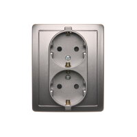 Zásuvka dvojnásobná typu Schuko s clonkami 16 A, 250 V~ béžová BGSZ2Z/21