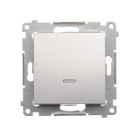 Spínač jednopólový, s orientačním LED, řazení 1So, 10AX, 250V, stříbrná matná